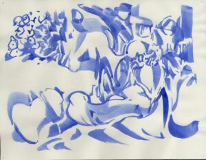 Luis Alonso, "Blue 44," ink on paper