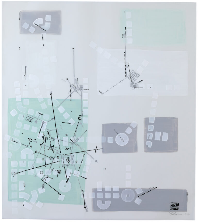 Paul Michael Graves, "Drawing 01.07.2022.," acrylic, sumi ink on drafting film