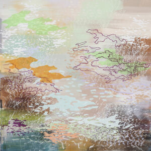 Laura Fayer, "Delicate Earth 101," acrylic, Japanese paper on canvas