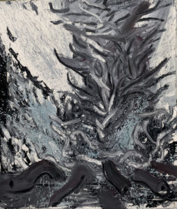 Ethan Kolwaite, "Fire," oil on paper