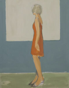 Sarah Benham, "Orange Dress," oil on canvas
