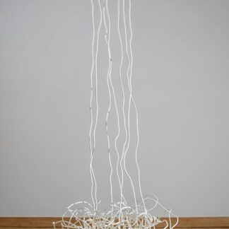 Rebecca Welz, "Root Flower," welded steel, white paint