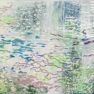 Laura Fayer, "Wild Land 102," acrylic, Japanese paper on canvas
