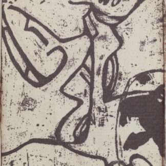 Eugene Brodsky, "Firefighter Tumbling (Source)," ink, silk on panel