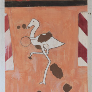 Eugene Brodsky, "Flamingo (Hamburg)," oil on linen mounted on panel