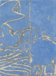 Eugene Brodsky, "Tangled Up," ink, silk on panel