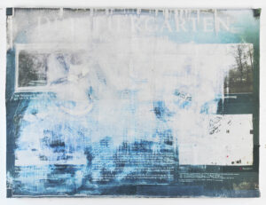 Eugene Brodsky, "Tiergarten," ink, acrylic, silk on linen