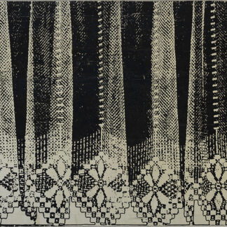Eugene Brodsky, "Lace Horizontal," paint, silk on panel