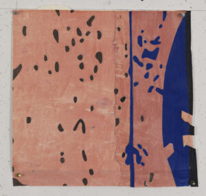 Eugene Brodsky, "Pink," ink and graphite on collaged silk