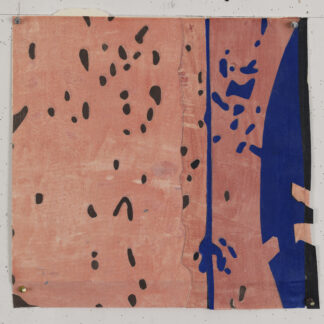 Eugene Brodsky, "Pink," ink and graphite on collaged silk