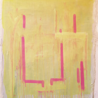 Eugene Brodsky, "Yellow and Pink," ink on silk