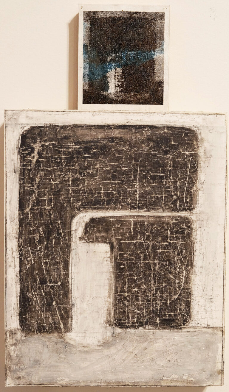 Eugene Brodsky, "SP.4 (Horizon and Arch)," mixed media on linen and silk
