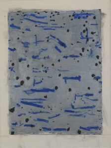 Eugene Brodsky, "Dots #1," oil, graphite, linen, silk, linen on panel