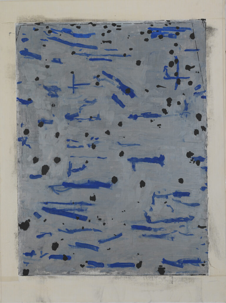 Eugene Brodsky, "Dots #1," oil, graphite, linen, silk, linen on panel
