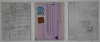 Eugene Brodsky, "Hanging Together," oil, graphite, wax, linen on panel