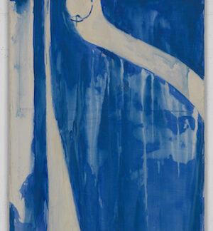 Eugene Brodsky, "Blue Path," acrylic, silk, linen on panel