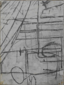 Eugene Brodsky, "Sail," oil, graphite, wax, linen on panel