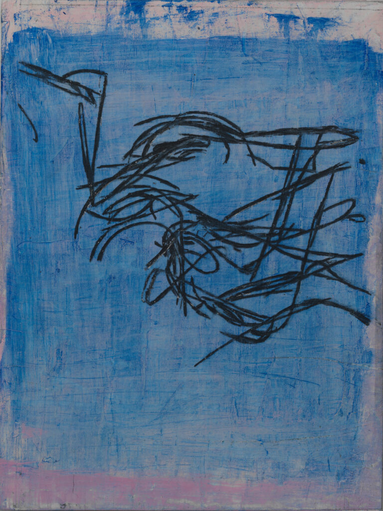 Eugene Brodsky, "Uncouple," oil, graphite, wax, linen on panel