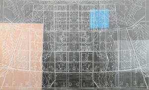 Eugene Brodsky, "Mirror Chandigarh," mixed media on wood panel
