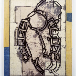 Eugene Brodsky, "Looking in the Mirror 4," silkscreen ink, silk, glass on panel