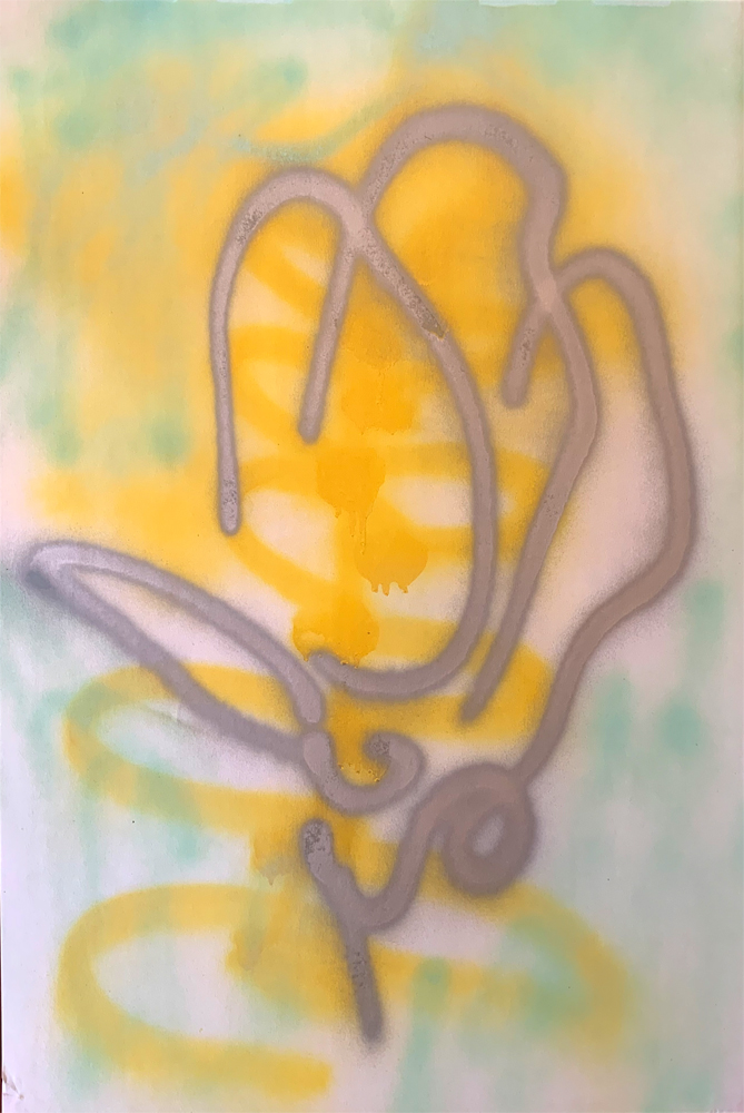 Thomas Libetti, "Magnolia," spray enamel on paper