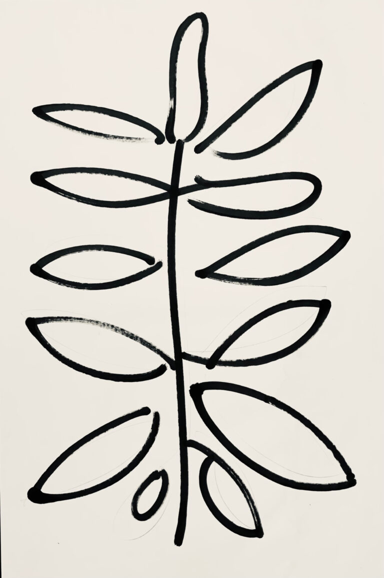 Thomas Libetti, "Sprig Variation 2," paint marker and gesso on paper