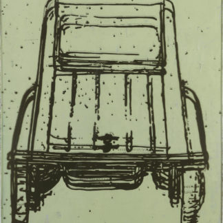 Eugene Brodsky, "Car X 2," oil on canvas, silkscreen ink on plastic