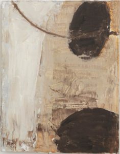 Eugene Brodsky, "Close Up Ghost," ink, silk on panel