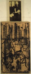 Eugene Brodsky, "Into the Woods," silkscreen ink, silk on panel