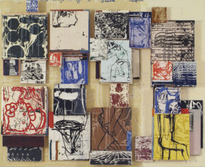 Eugene Brodsky, "Storyboard 15," mixed media on wood panel