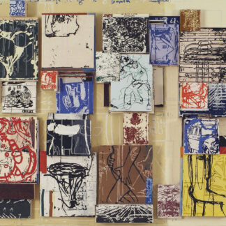 Eugene Brodsky, "Storyboard 15," mixed media on wood panel