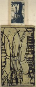 Eugene Brodsky, "The Priest," silkscreen ink, silk on panel