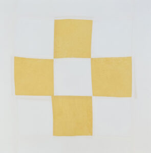 Bastienne Schmidt, "Natural Grids 3," mixed medium, muslin fabric on canvas