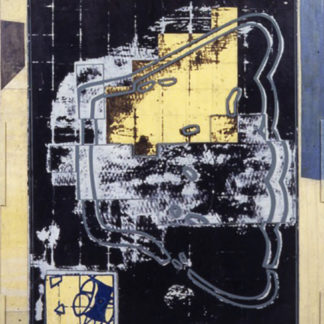 Eugene Brodsky, "Looking in the Mirror 10 10," silkscreen ink, silk, glass on panel