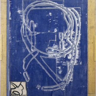 Eugene Brodsky, "Looking in the Mirror 6 10," silkscreen ink, silk, glass on panel
