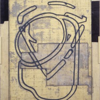 Eugene Brodsky, "Looking in the Mirror 7 10," silkscreen ink, silk, glass on panel