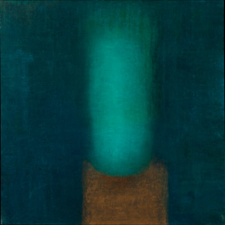 Louise Crandell, "veil of mysterious light," oil, wax on linen