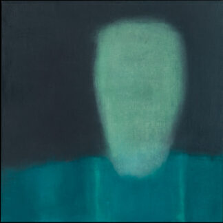 Louise Crandell, "a head of time," oil, wax on linen