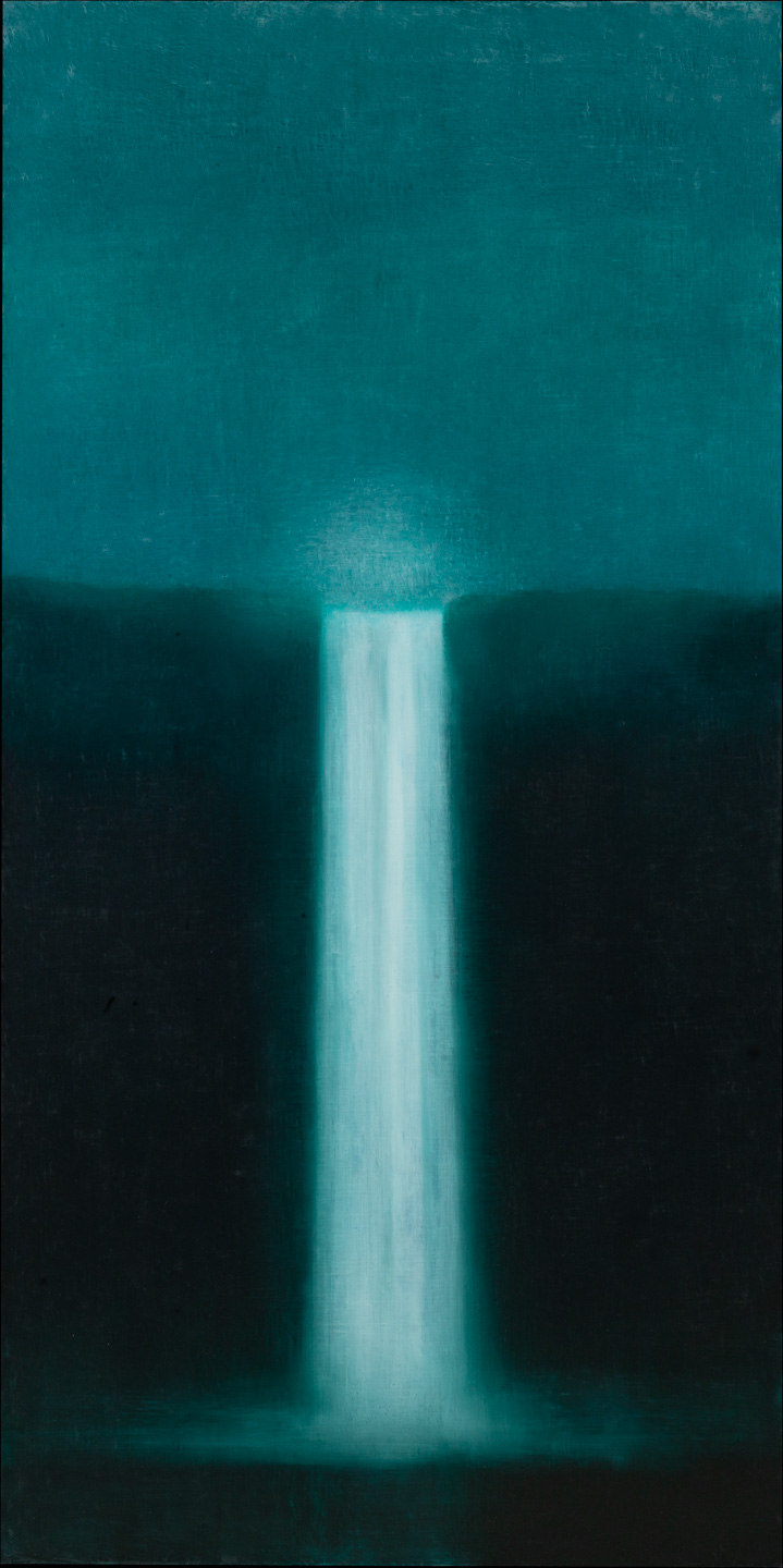 Louise Crandell, "Water Falling," oil, wax on linen