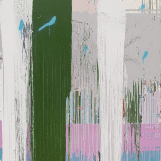 Michael Filan, "Blue Pink With White," enamel on canvas