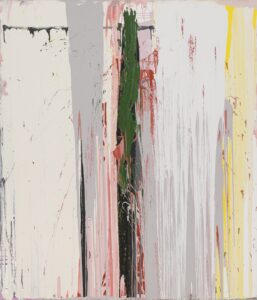 Michael Filan, "Delta Yellow Red and Green," enamel on canvas