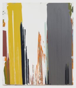 Michael Filan, "Sliced Grey," enamel on canvas