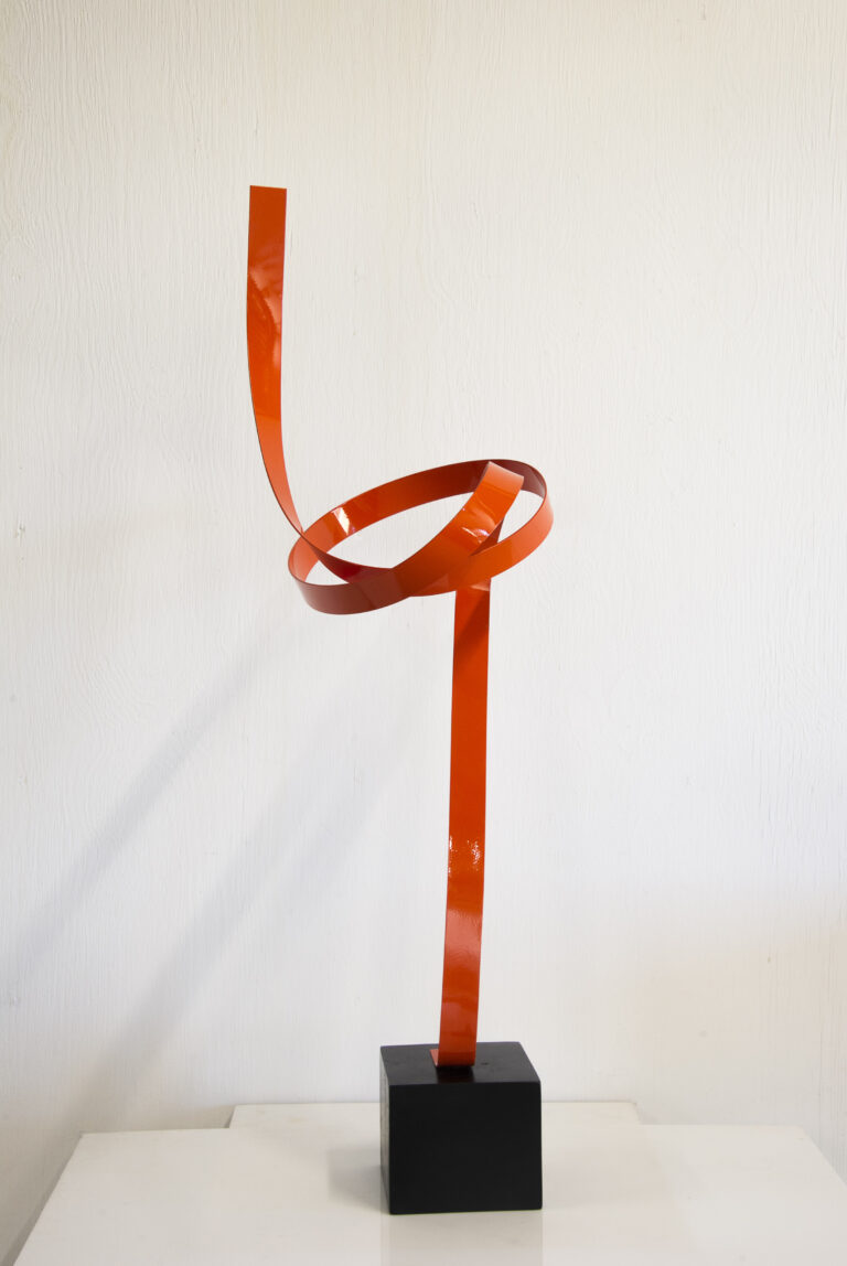 Joe Gitterman, “Orange 5,” painted stainless steel