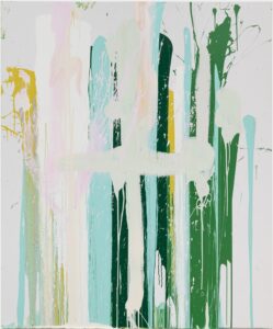 Michael Filan, "Green Borders," enamel on canvas