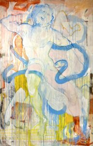Michael Manning, "Scylla and Charybdis," acrylic, oil stick on canvas