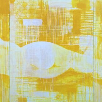 Michael Manning, "Reclining Figure in Yellow," acrylic, oil stick on canvas