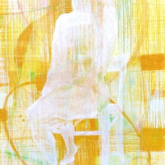 Michael Manning, "Seated Figure in Yellow Left," acrylic, oil stick on canvas