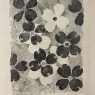 Heather Sandifer, "Marbled Dogwood II," printing ink, carbon pencil, and plant tissue