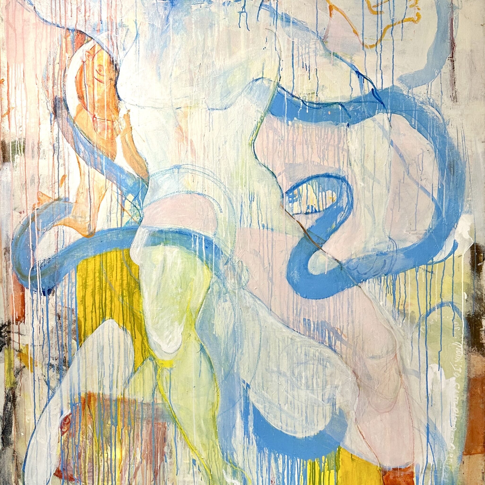 Michael Manning, "Scylla and Charybdis," acrylic, oil stick on canvas