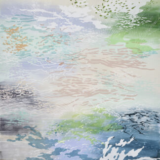Laura Fayer, "Butterfly Day," acylic, japanese paper on canvas